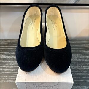 Anniel Heeled Ballet Flats Velvet